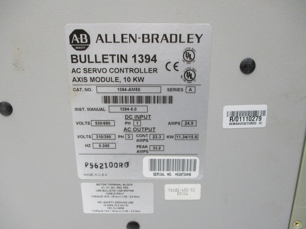 ALLEN BRADLEY 1394-AM50 SER. A REMAN