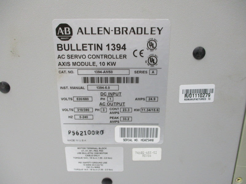 ALLEN BRADLEY 1394-AM50 SER. A REMAN