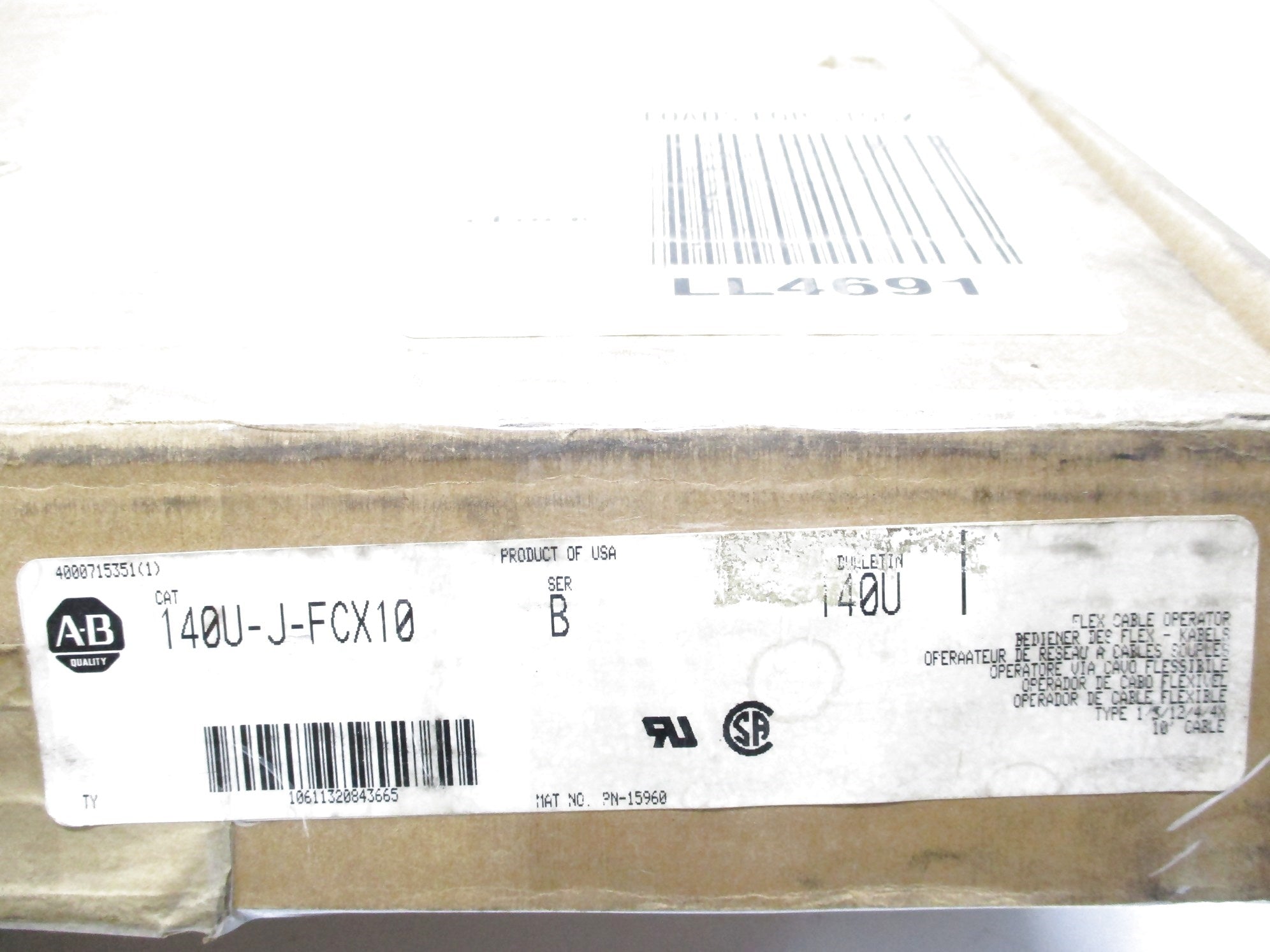 ALLEN BRADLEY 140U-J-FCX10 SER. B NSMP