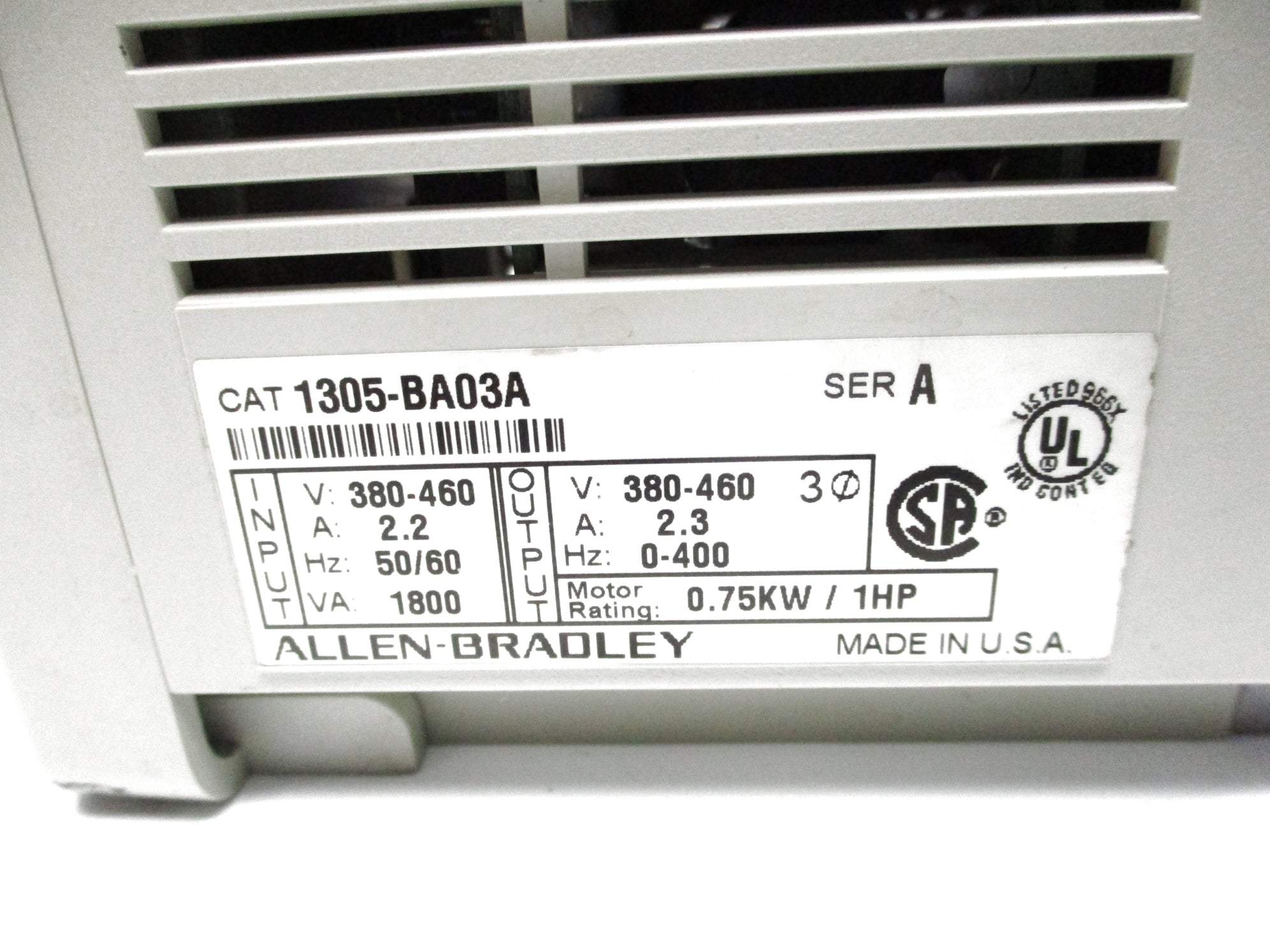 ALLEN BRADLEY 1305-BA03A SER. A 380-460V 2.2A UNMP