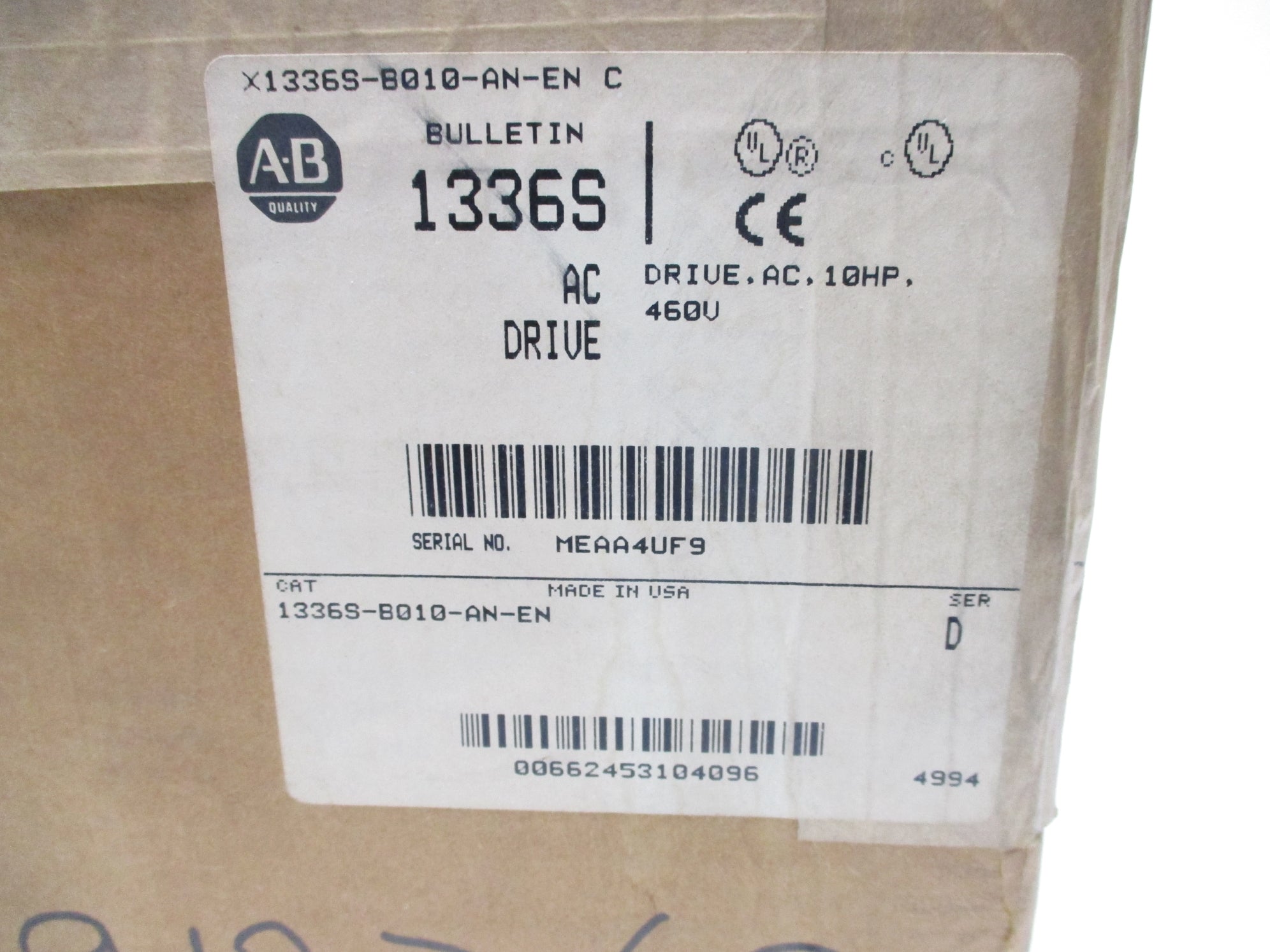 ALLEN BRADLEY 1336S-B010-AN-EN SER. D NSFS