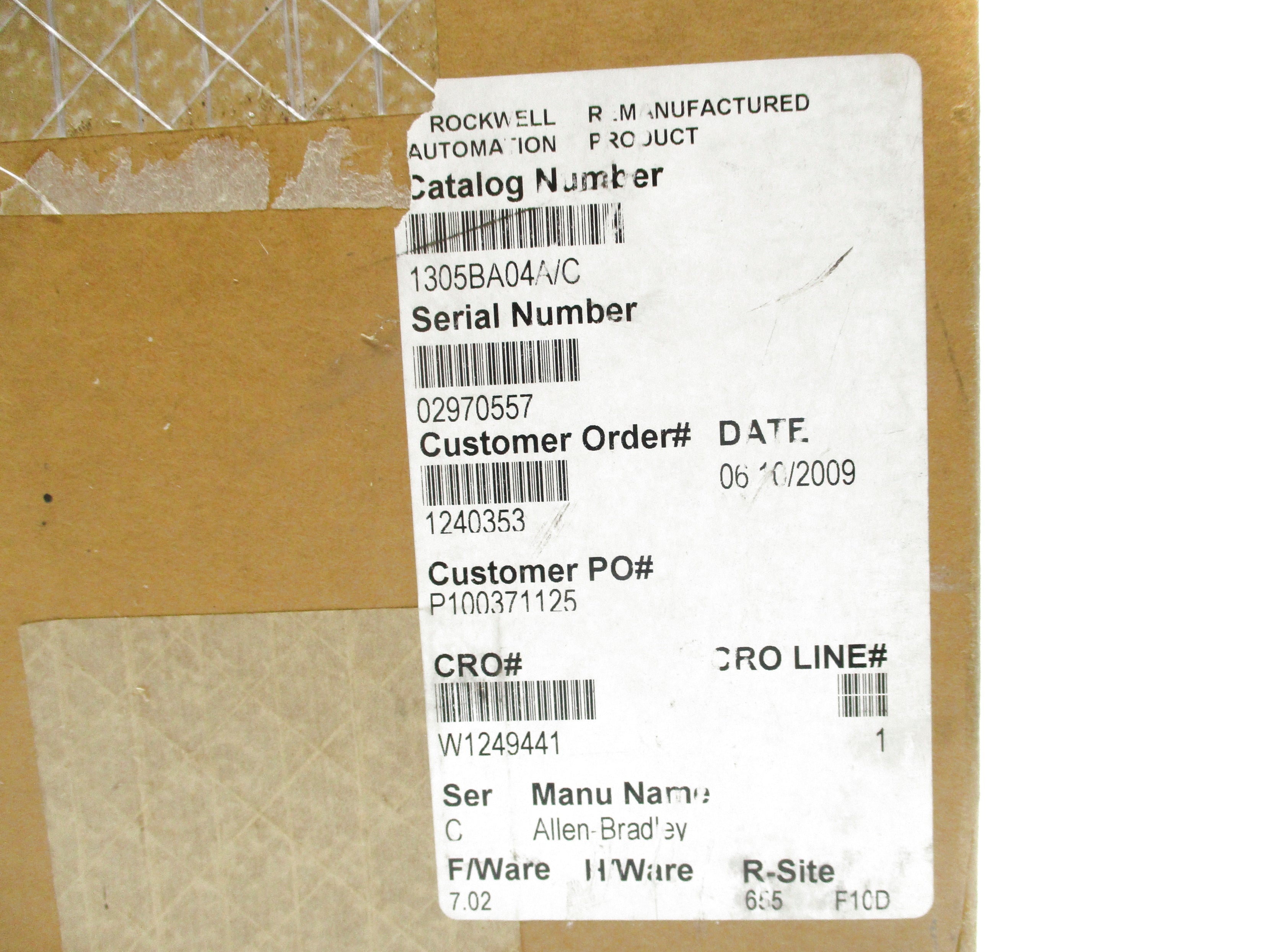 ALLEN BRADLEY 1305-BA04A SER. C F/W 7.02 REMAN