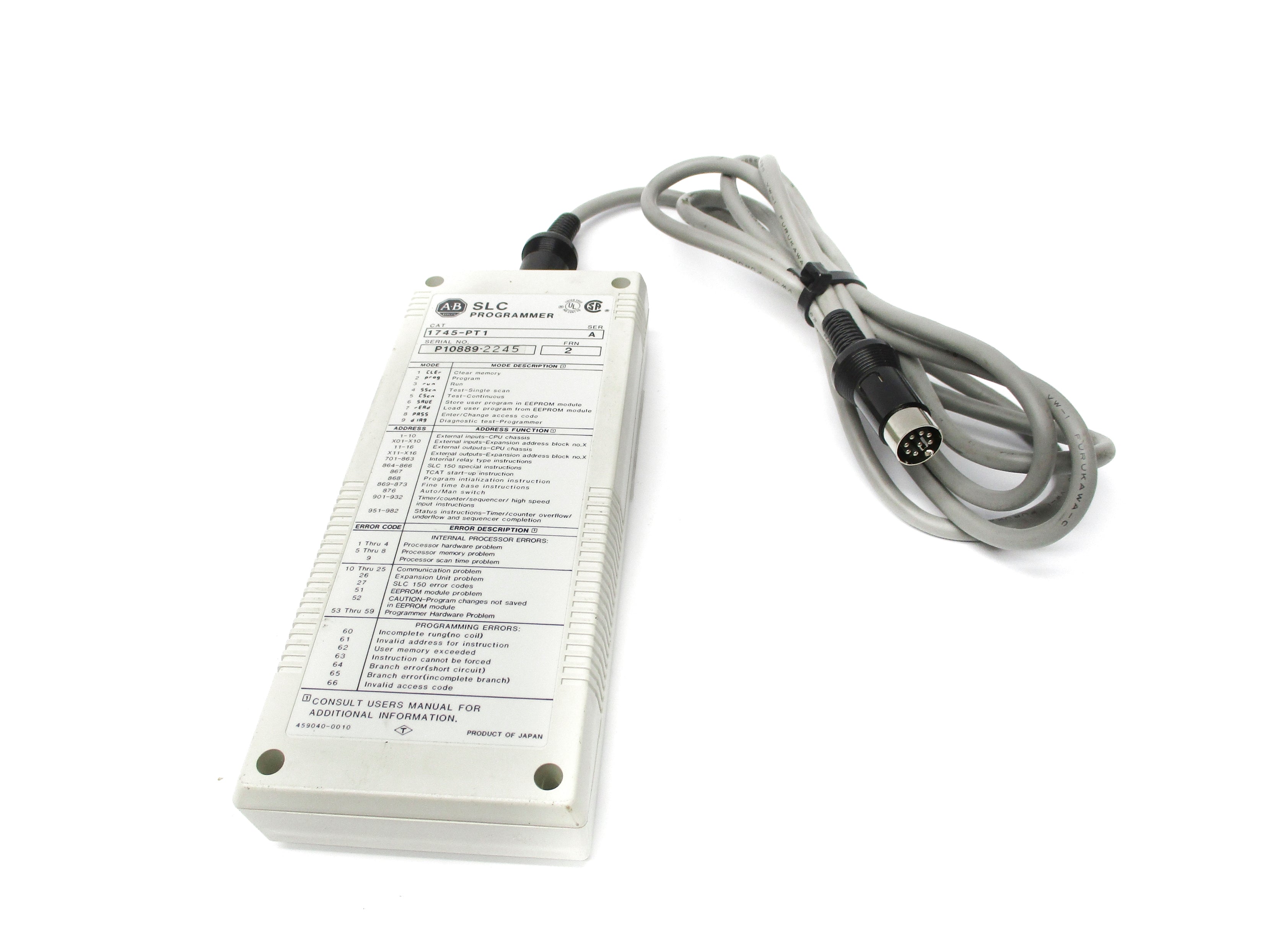 ALLEN BRADLEY 1745-PT1 SER. A F/W 2 NSMP