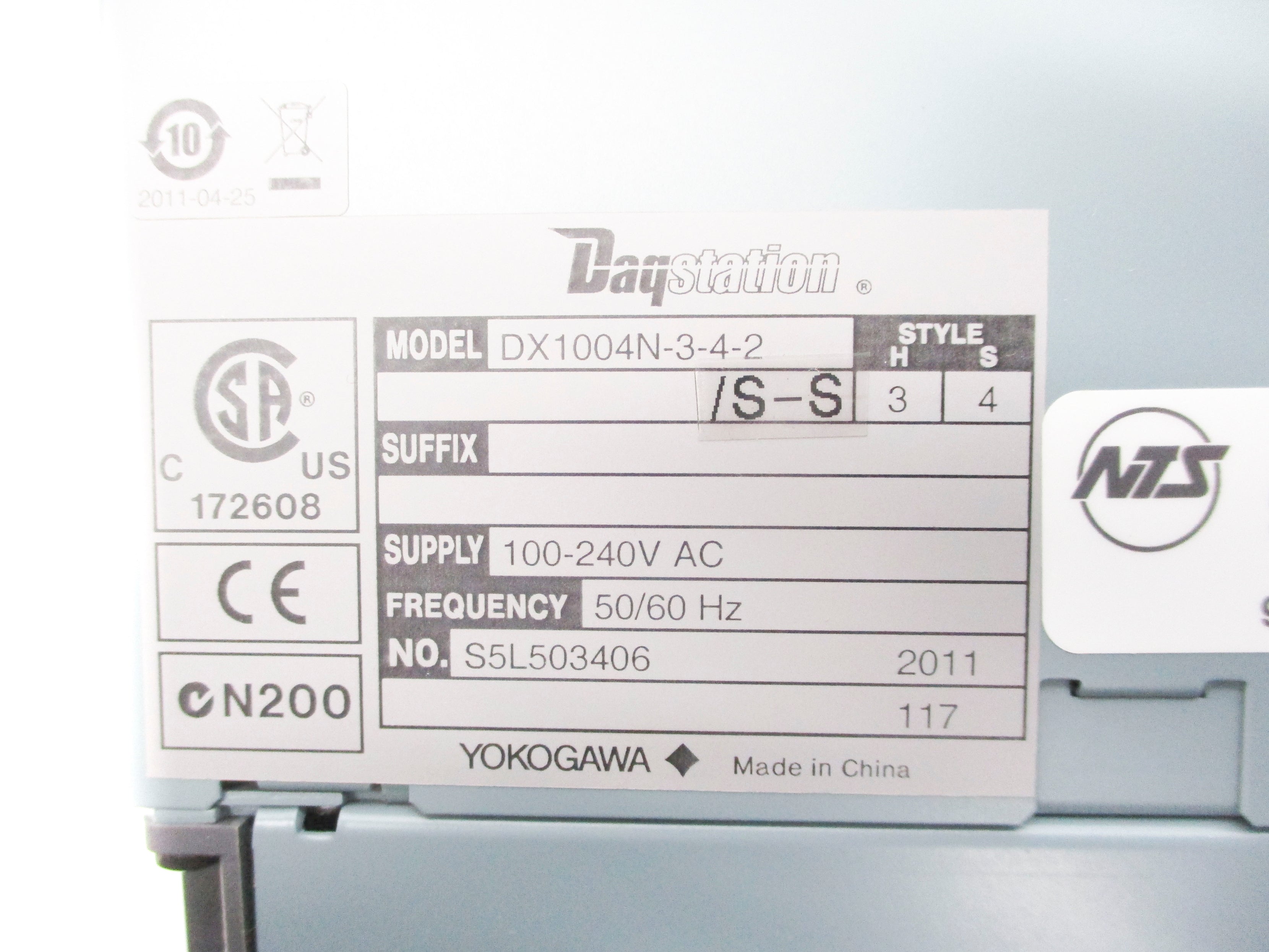YOKOGAWA DX1004N-3-4-2-S/S NSMP