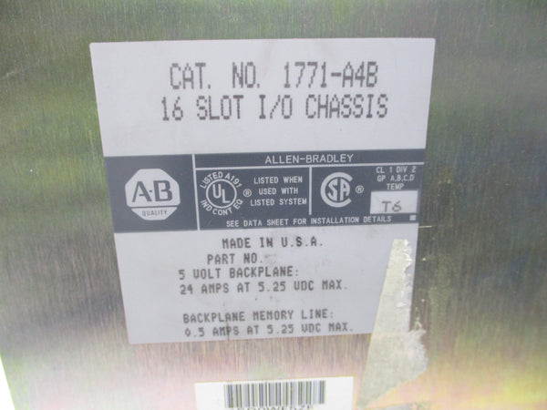 ALLEN BRADLEY 1771-A4B 5.25VDC 16.0A UNMP