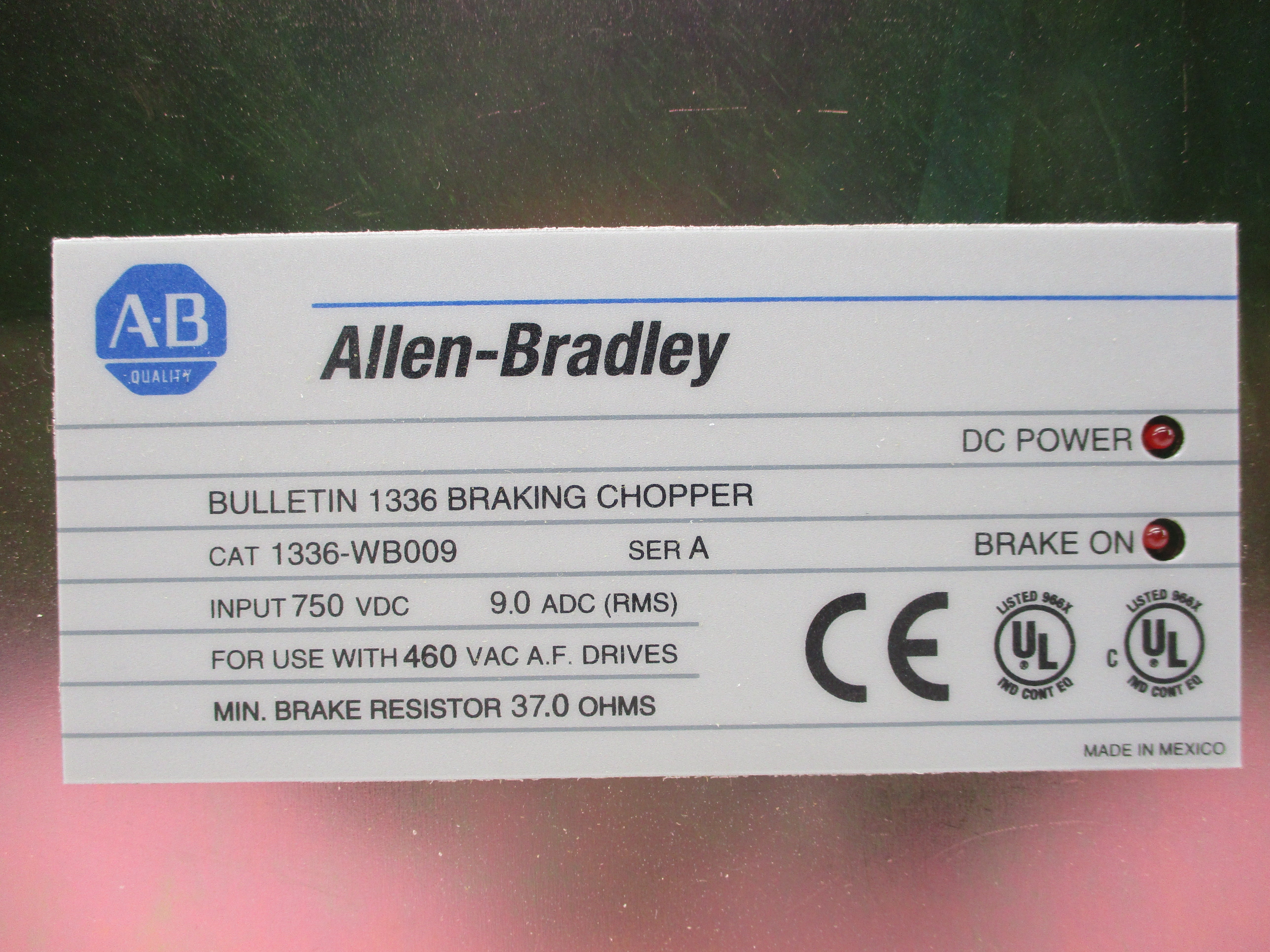ALLEN BRADLEY 1336-WB009 SER. A 750VDC 9.0A NSMP
