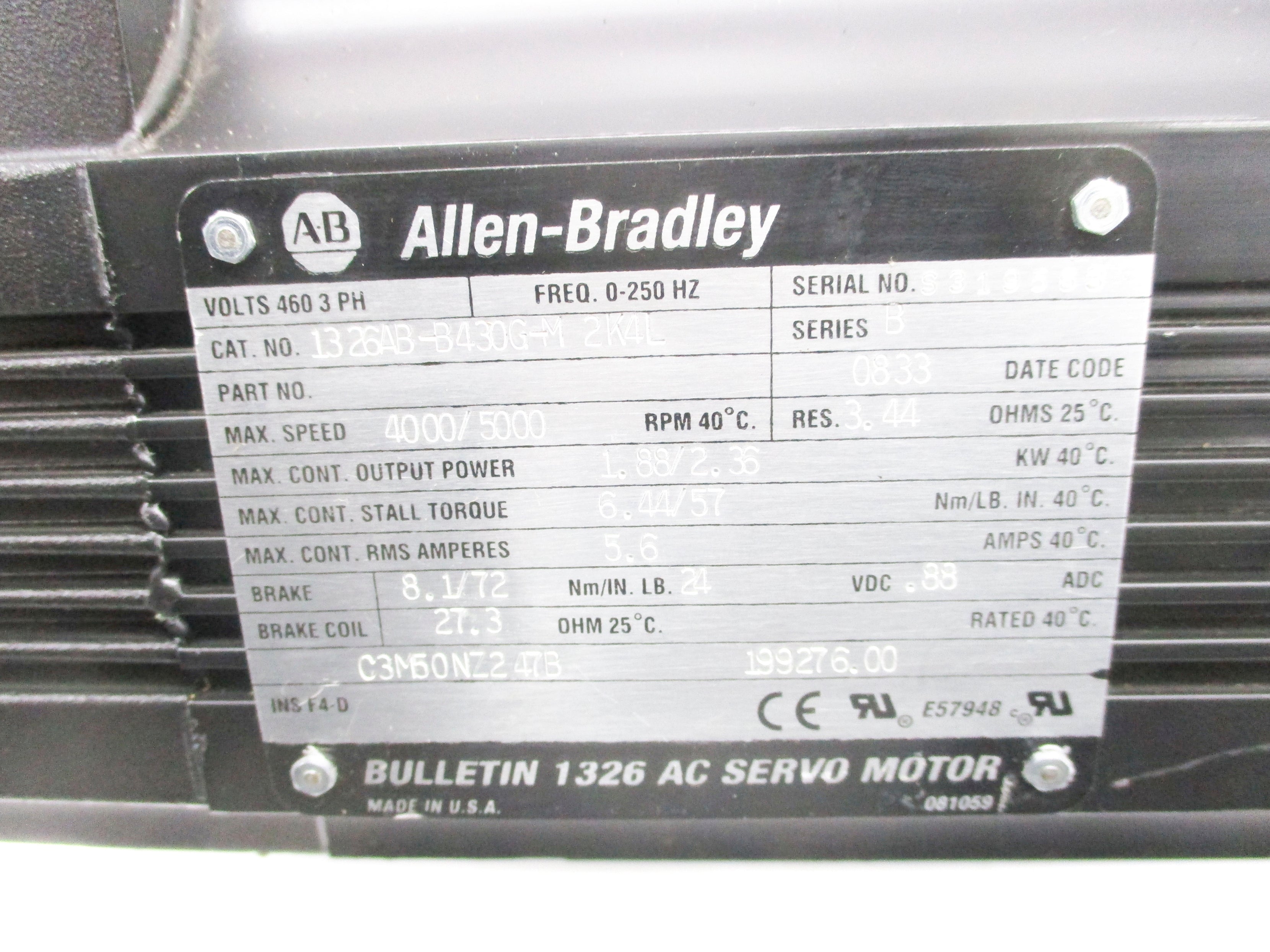 ALLEN BRADLEY 1326AB-B430G-M2K4L SER. B UNMP