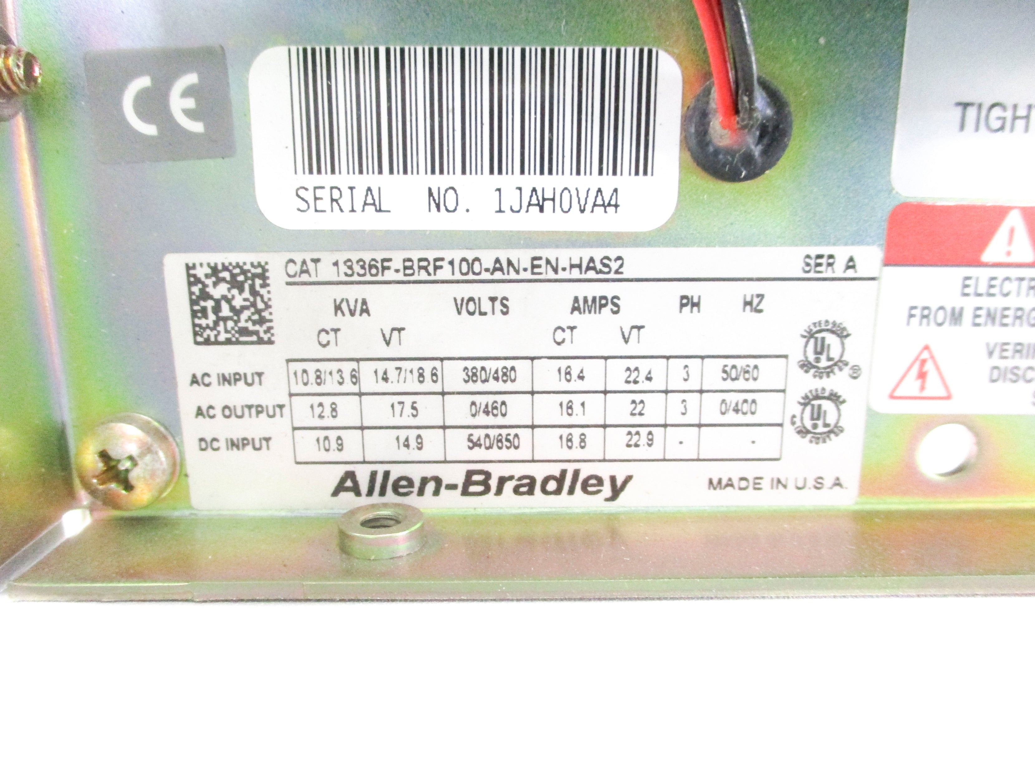 ALLEN BRADLEY 1336F-BRF100-AN-EN-HAS2 SER. A UNMP