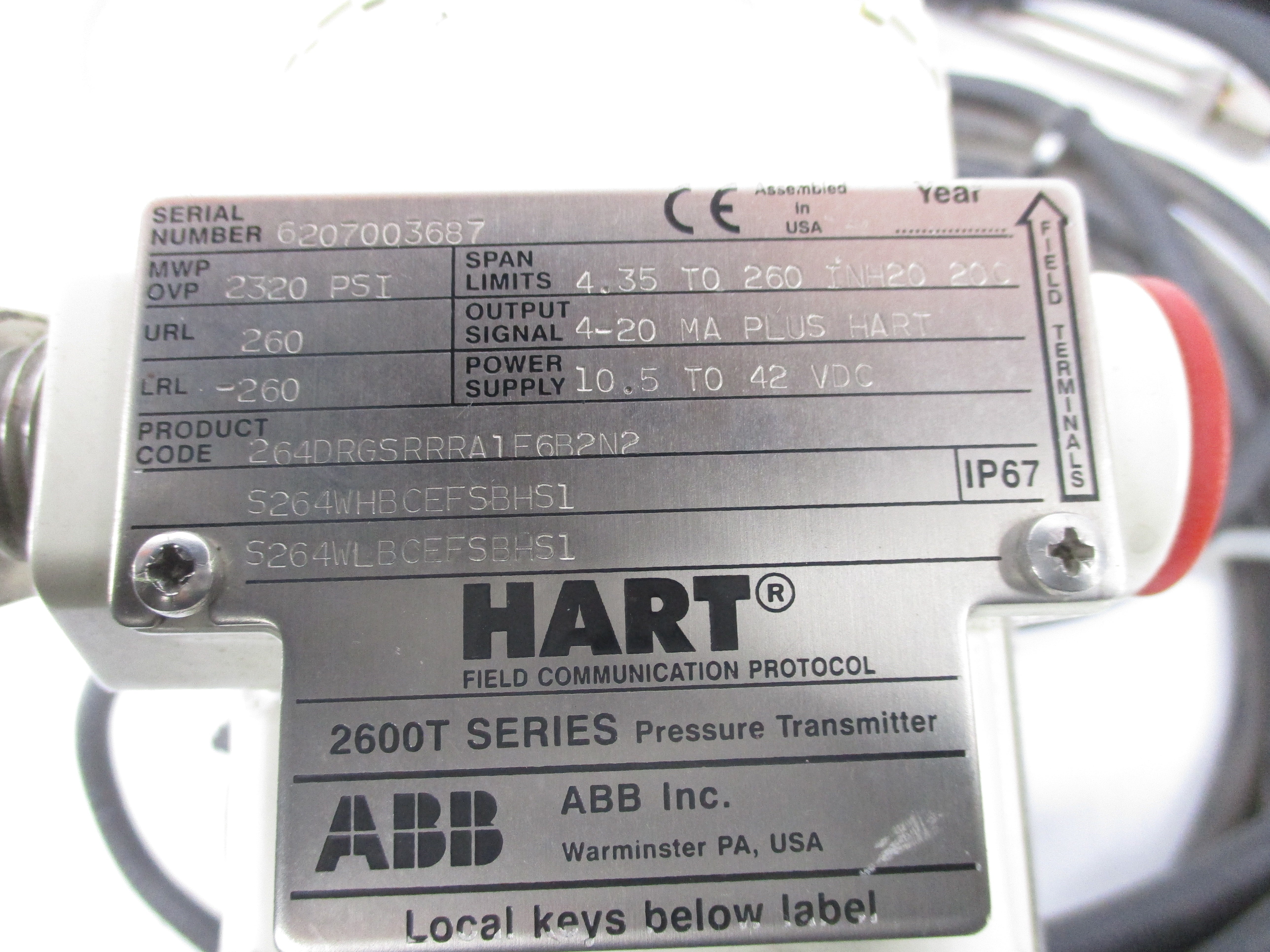 ABB 264DRGSRRRA1F6B2N2 2320PSI UNMP
