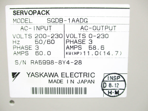 YASKAWA SGDB-1AADG NSMP