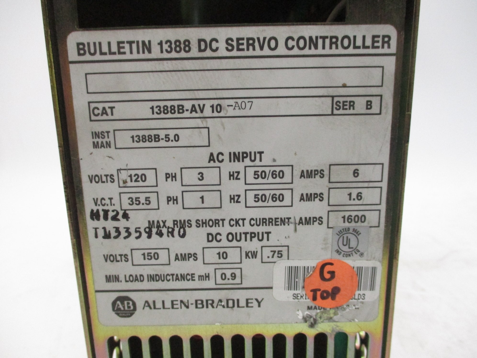 ALLEN BRADLEY 1388B-AV10-A07 SER. B UNMP