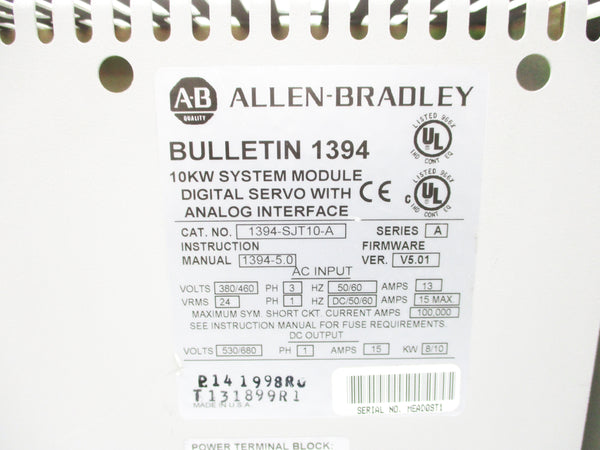 ALLEN BRADLEY 1394-SJT10-A SER. A F/W V5.01 UNMP