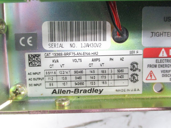 ALLEN BRADLEY 1336S-BRF75-AN-EN4-HA2 SER. F NSNP