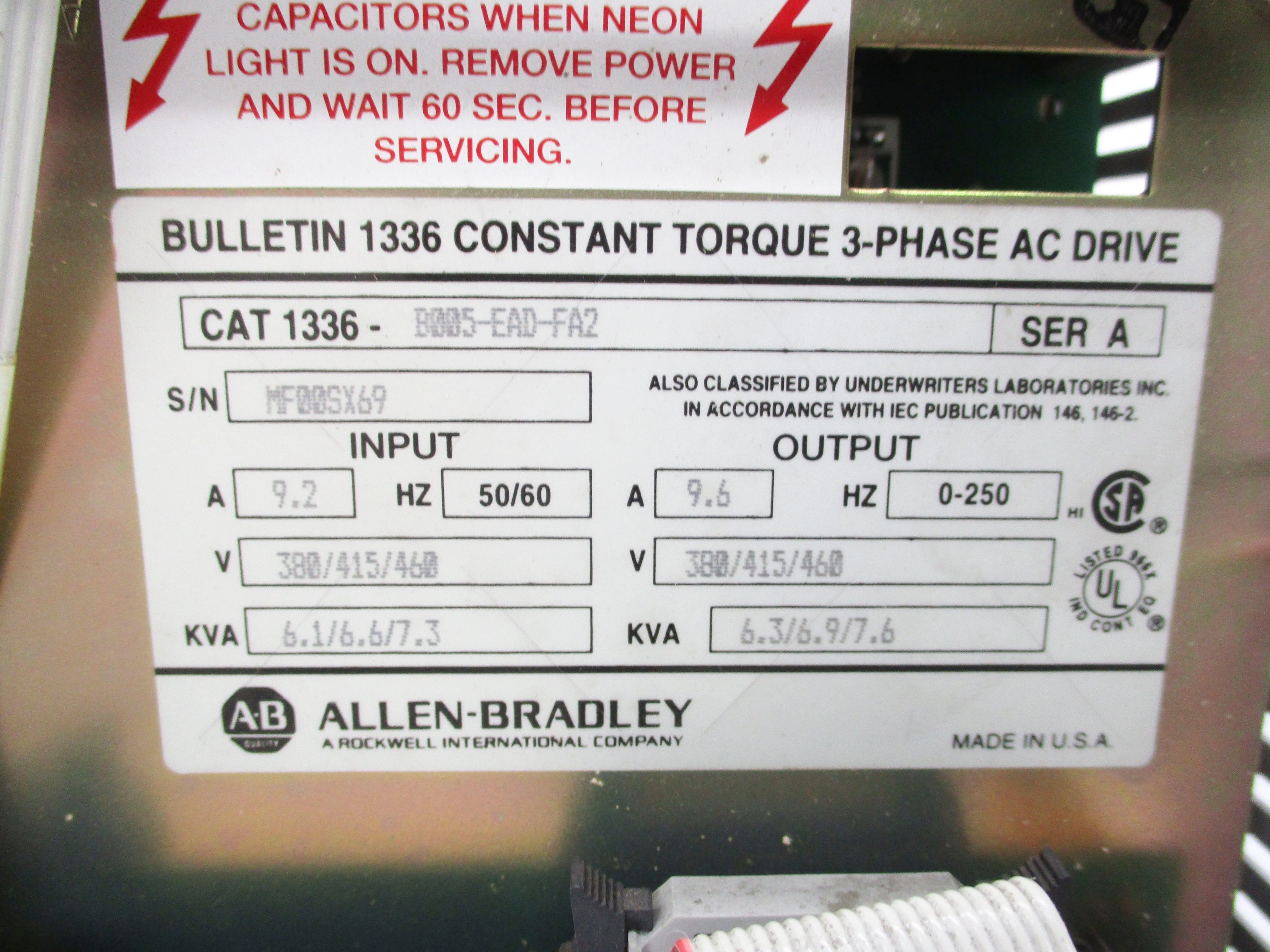 ALLEN BRADLEY 1336-B005-EAD-FA2 SER. A UNMP