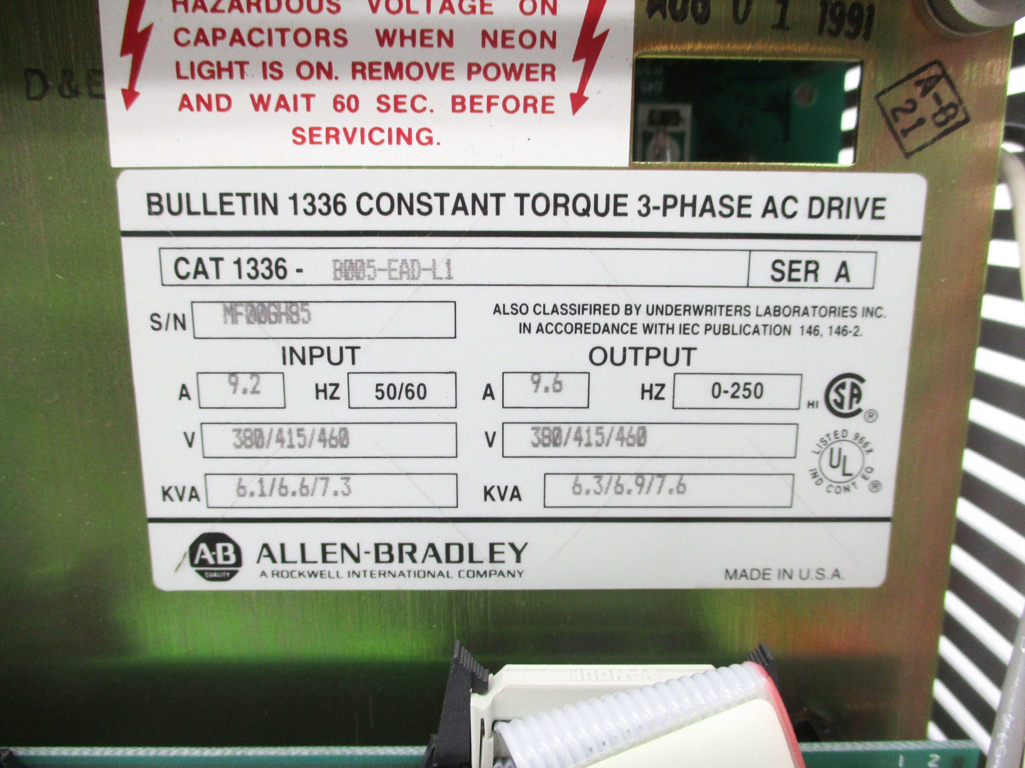 ALLEN BRADLEY 1336-B005-EAD-L1 SER. A NSNP