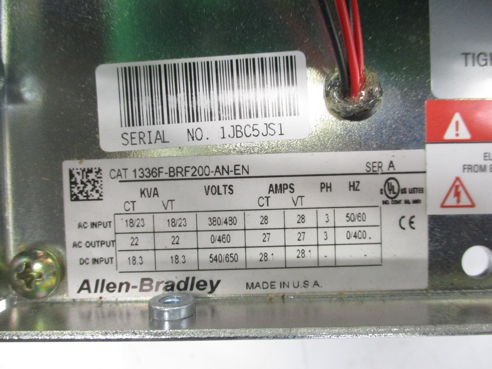 ALLEN BRADLEY 1336F-BRF200-AN-EN SER. A NSMP