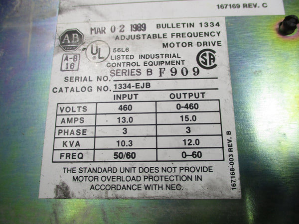 ALLEN BRADLEY 1334-EJB SER. B (AS PICTURED1) UNMP