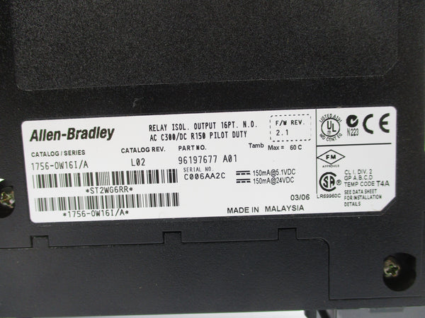 ALLEN BRADLEY 1756-OW16I SER. A F/W 2.1 NSMP
