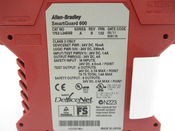ALLEN BRADLEY 1752-L24BBB SER. A F/W 1.02 24VDC 1.4A NSMP