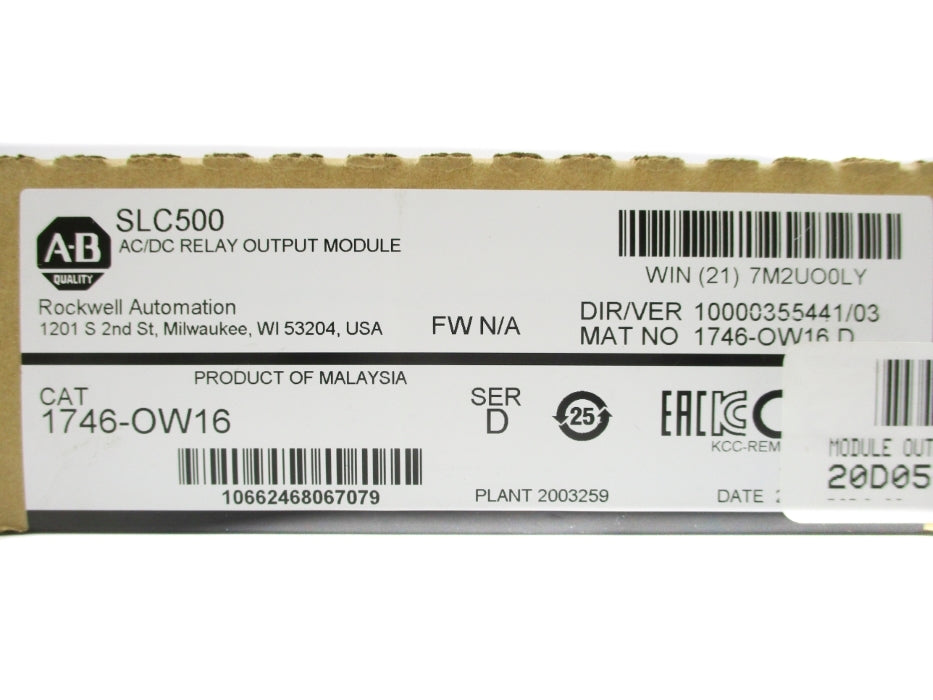 ALLEN BRADLEY 1746-OW16 SER. D NSFS