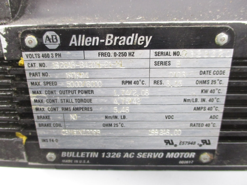 ALLEN BRADLEY 1326AB-B420H-21-ML SER. B UNMP