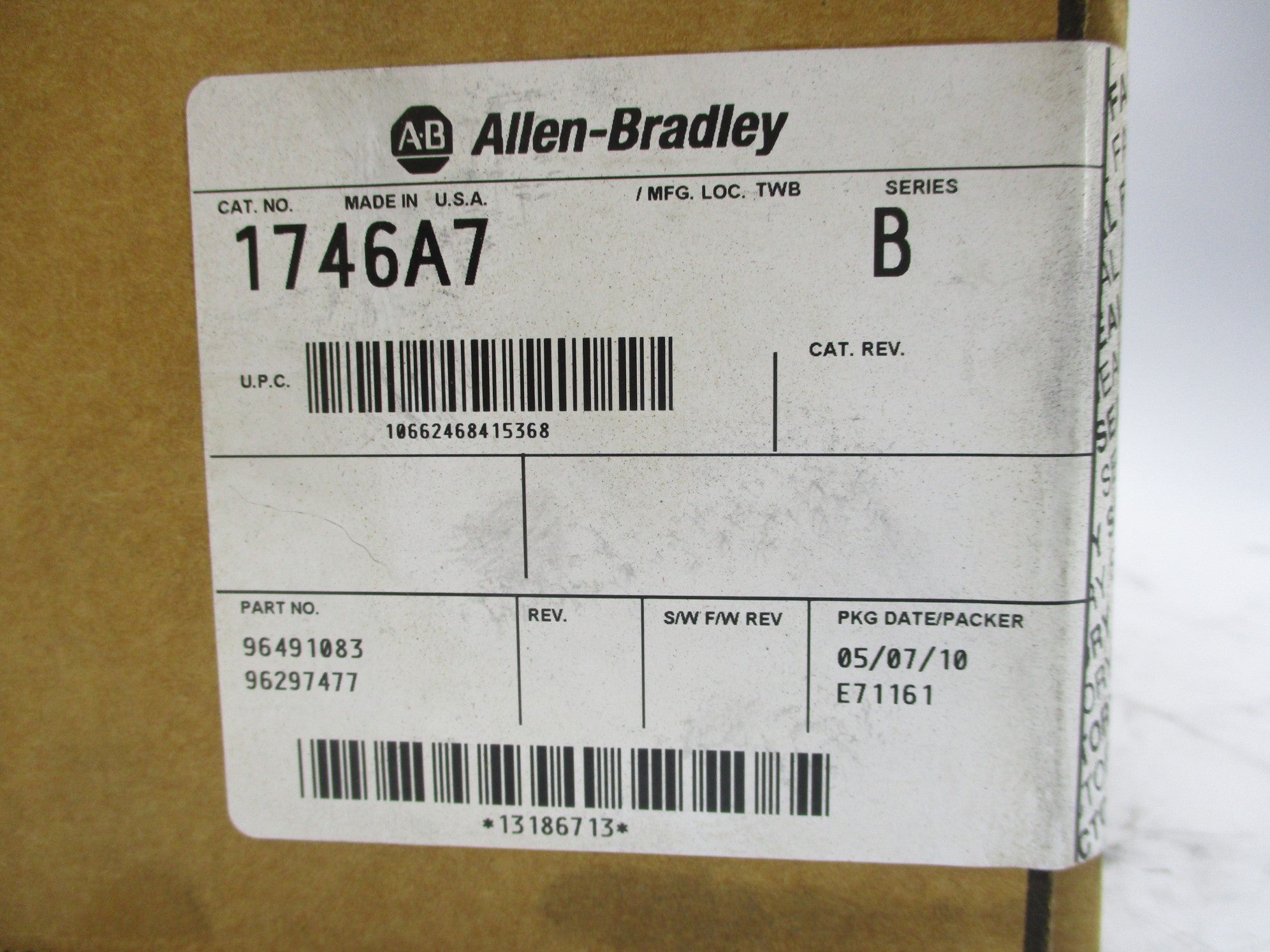 ALLEN BRADLEY 1746-A7 SER. B DATE: 2010 NSFS