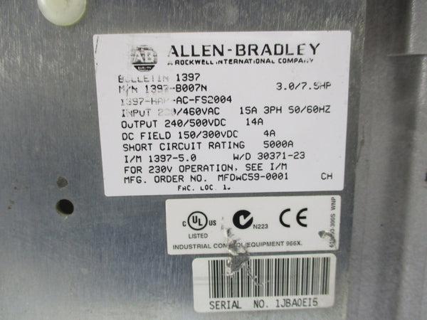 ALLEN BRADLEY 1397-B007N UNMP