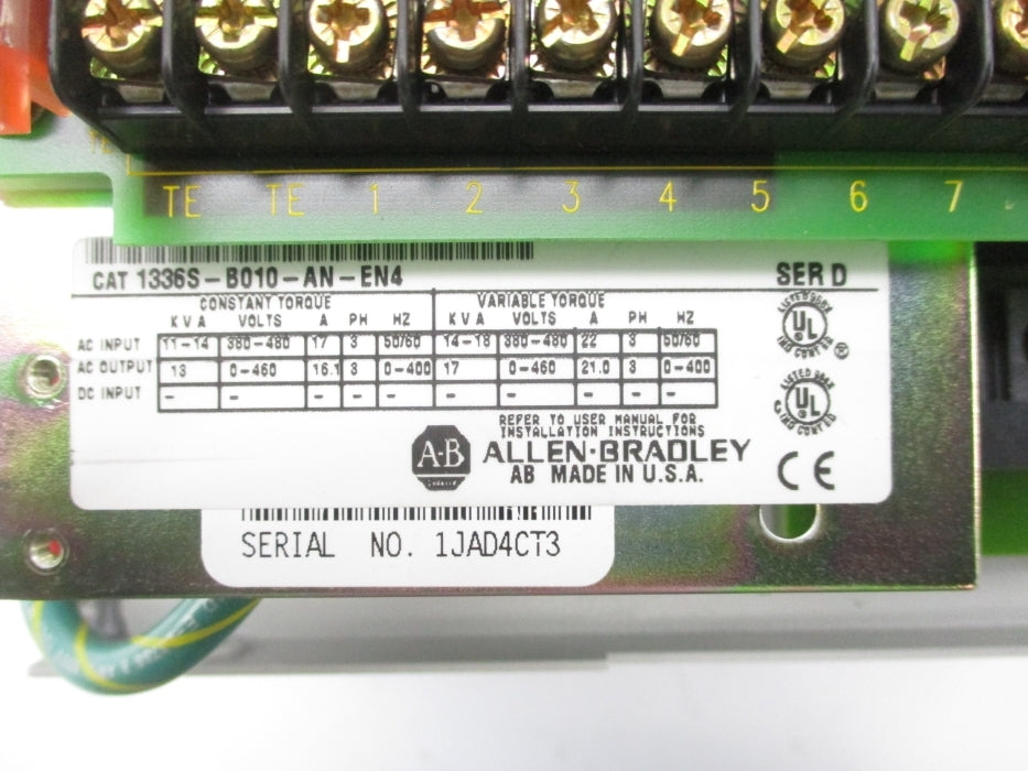 ALLEN BRADLEY 1336S-B010-AN-EN4 SER. D NSMP