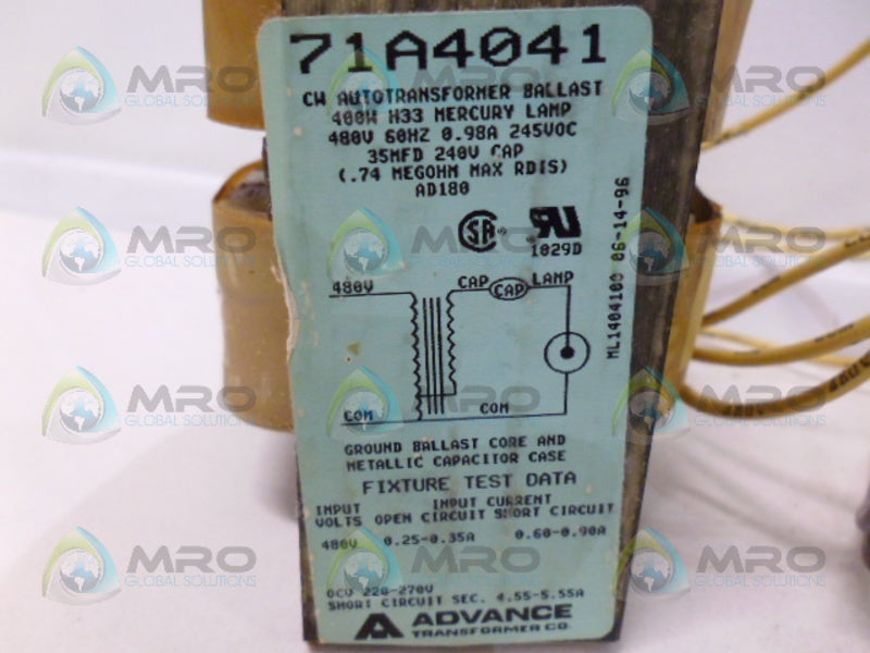 ADVANCE 71A4041-001D CORE & COIL BALLAST KIT  NSMP