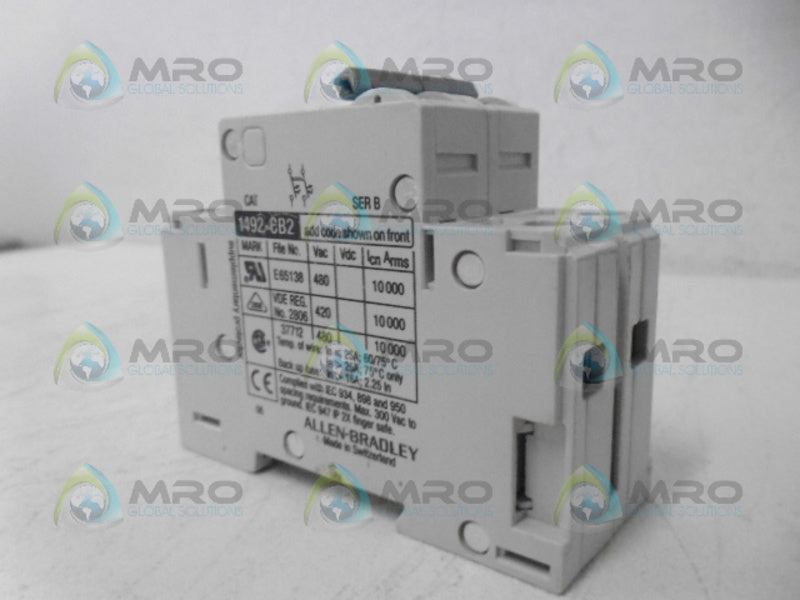 ALLEN BRADLEY 1492-CB2G020 SER. B CIRCUIT BREAKER 2A  NSMP