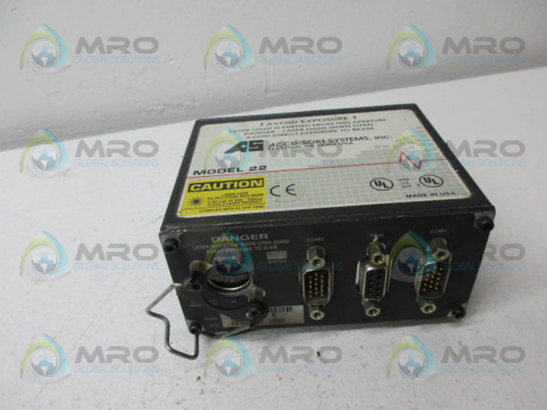 ACCU-SORT MODEL 22 BARCODE SCANNER  UNMP