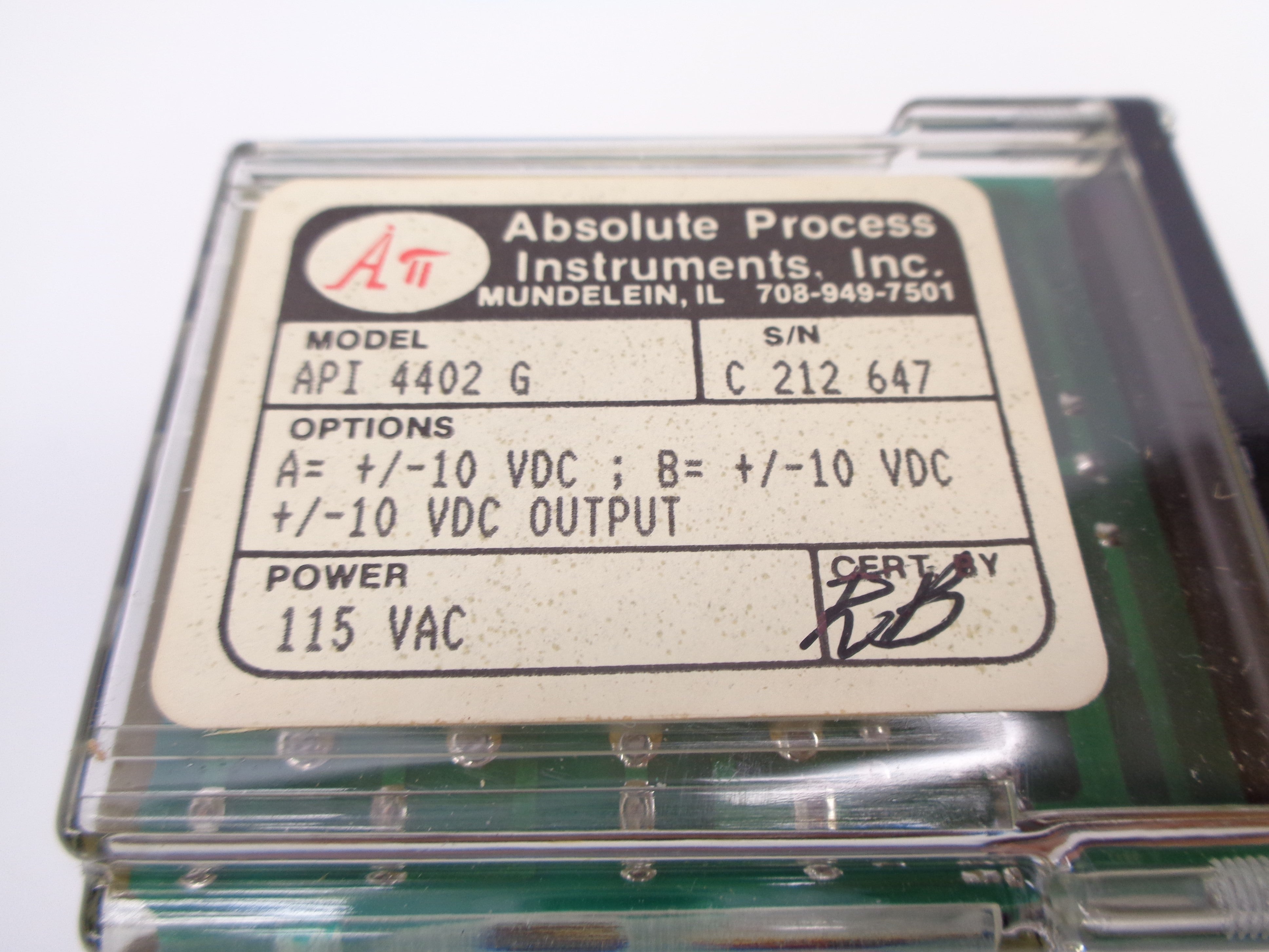 ABSOLUTE PROCESS INSTURMENTS API4402G UNMP