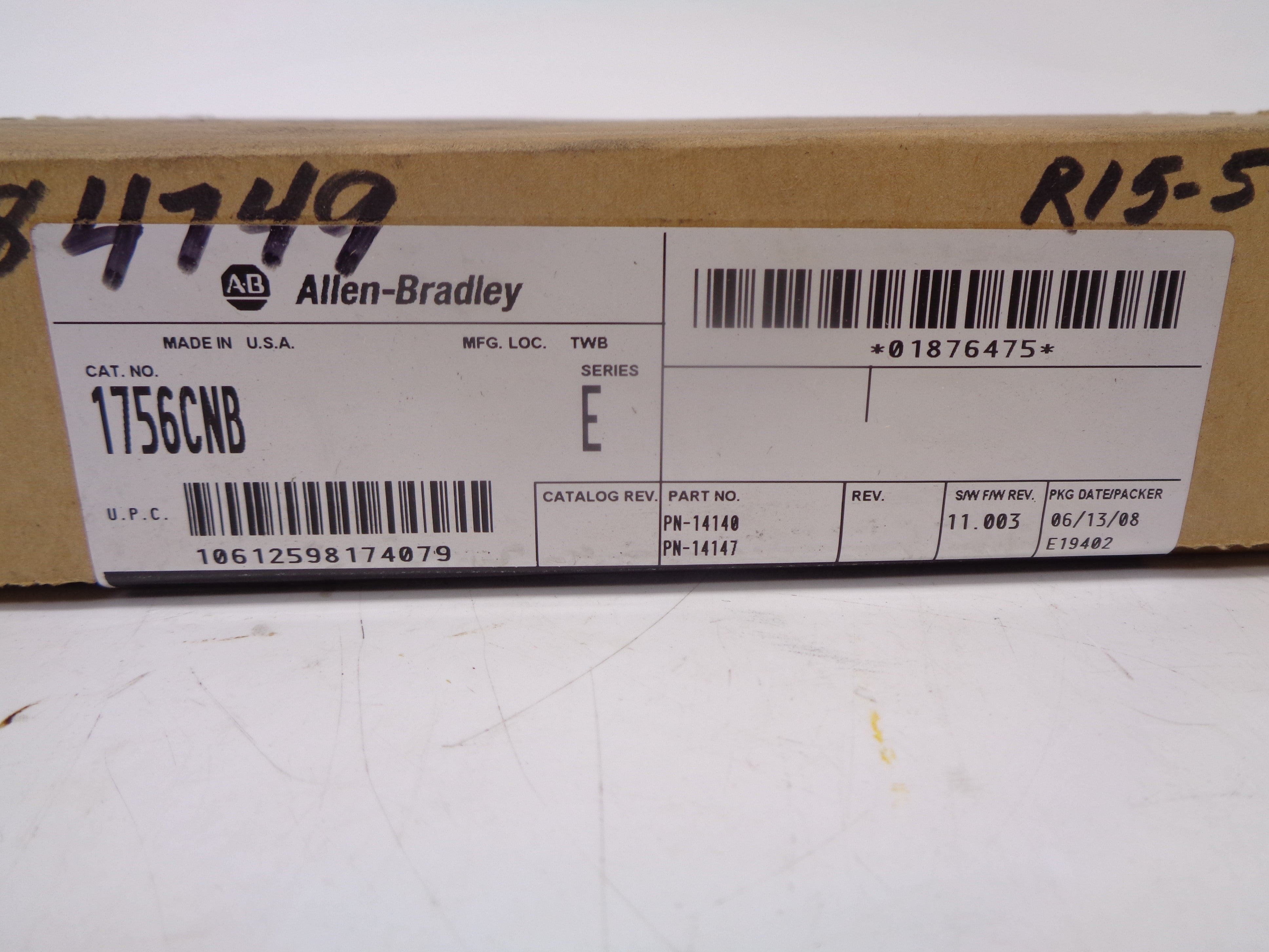 ALLEN BRADLEY 1756-CNB SER. E F/W 11.003 DATE: 2008 NSFS