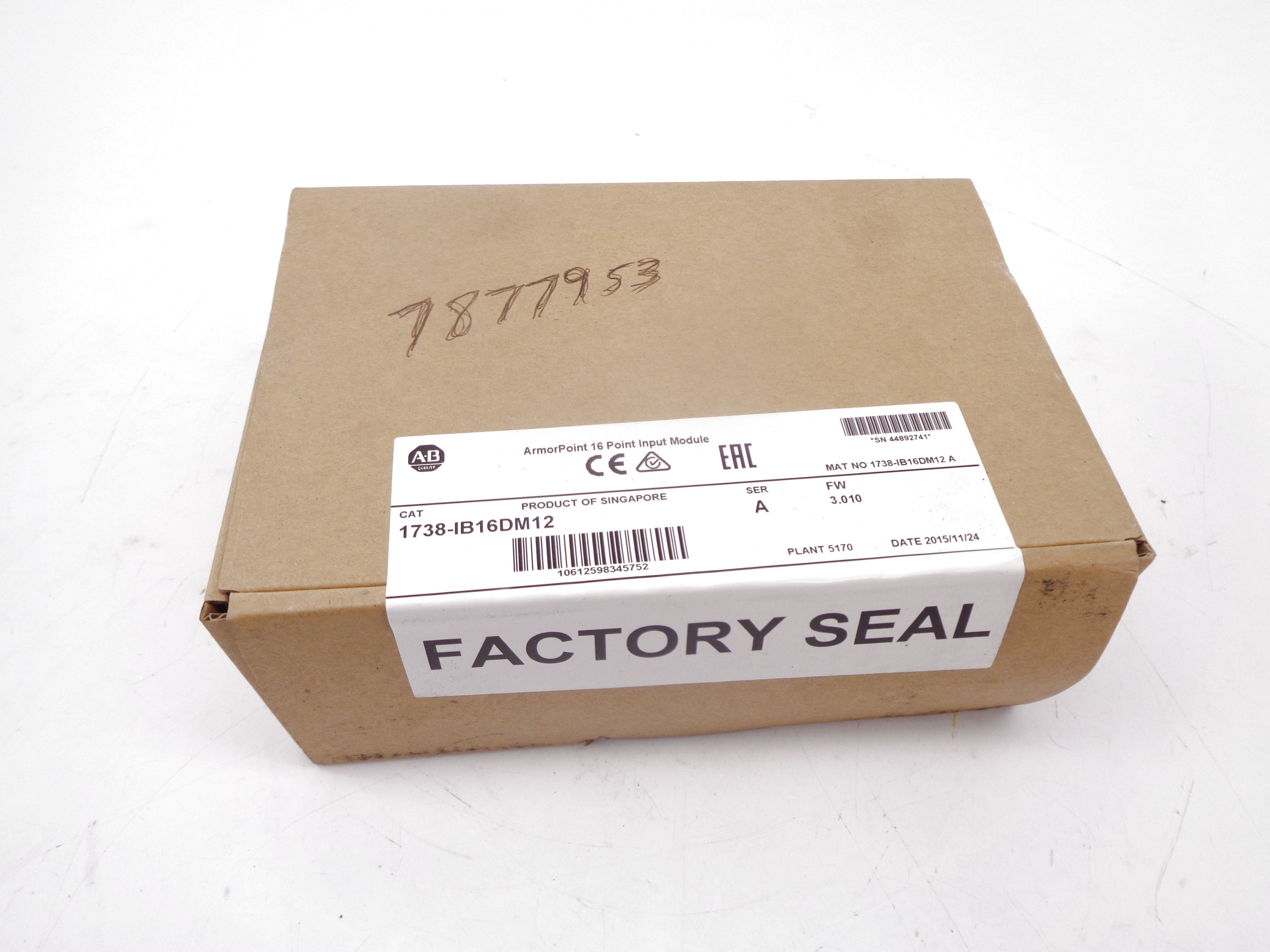 ALLEN BRADLEY 1738-IB16DM12 SER. A F/W. 3.010 DATE: 2015 NSFS