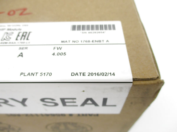 ALLEN BRADLEY 1768-ENBT SER. A F/W 4.005 DATE: 2016 NSFS