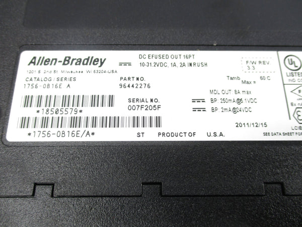 ALLEN BRADLEY 1756-OB16E SER. A F/W 3.3 (AS PICTURED) NSNP
