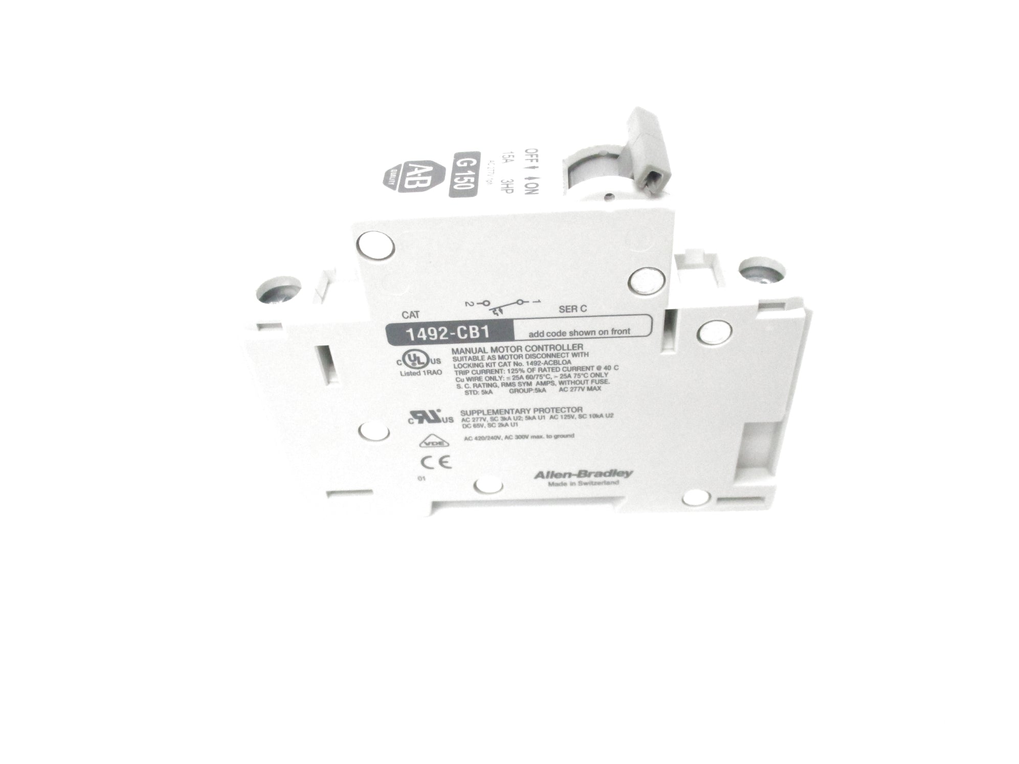 ALLEN BRADLEY 1492-CB1G150 SER. C 15A 277VAC NSMP