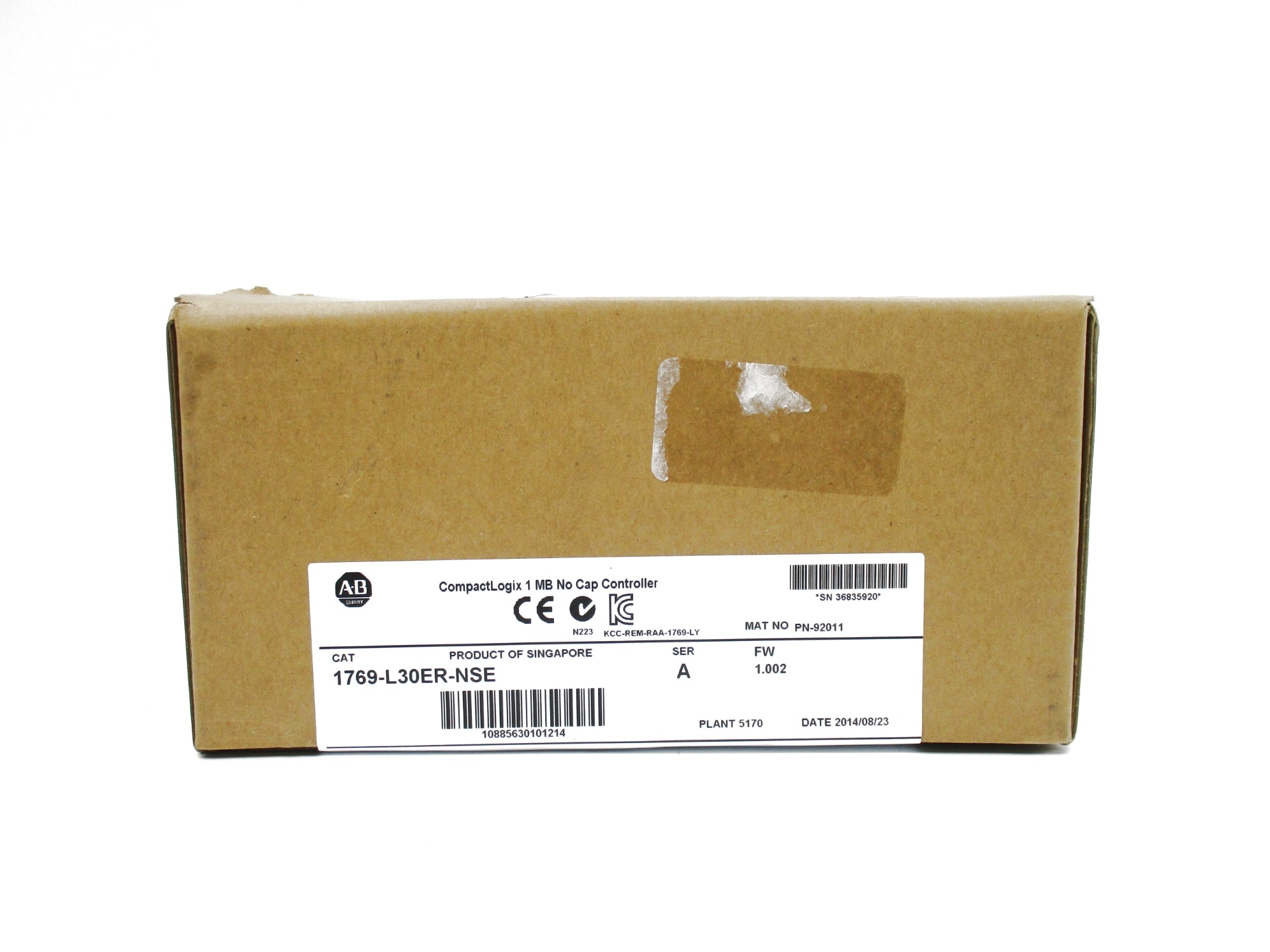 ALLEN BRADLEY 1769-L30ER-NSE SER. A F/W 1.002 DATE: 2014 NSFS