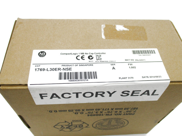 ALLEN BRADLEY 1769-L30ER-NSE SER. A F/W 1.002 DATE: 2014 NSFS