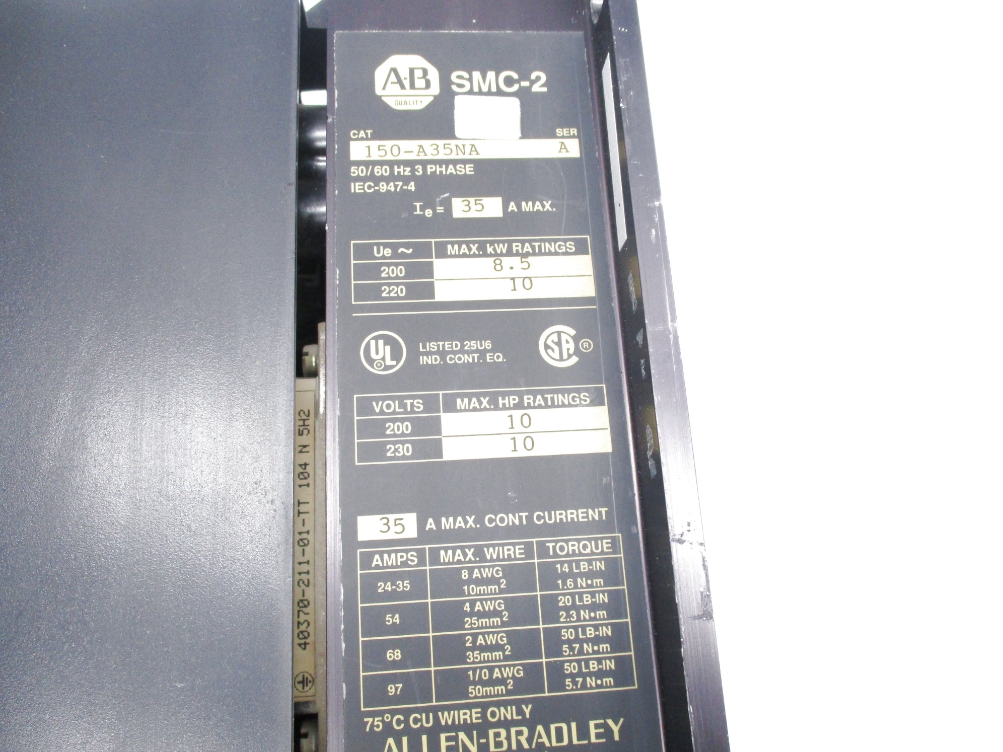 ALLEN BRADLEY 150-A35NA SER. A UNMP