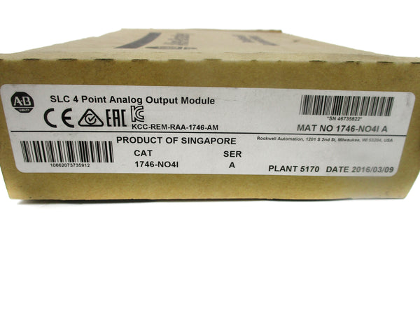 ALLEN BRADLEY 1746-NO4I SER. A DATE: 2016 NSFS