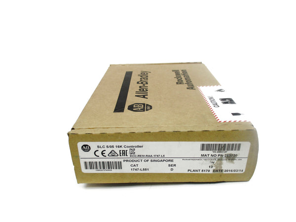 ALLEN BRADLEY 1747-L551 SER. D F/W 13 DATE: 2016 NSFS