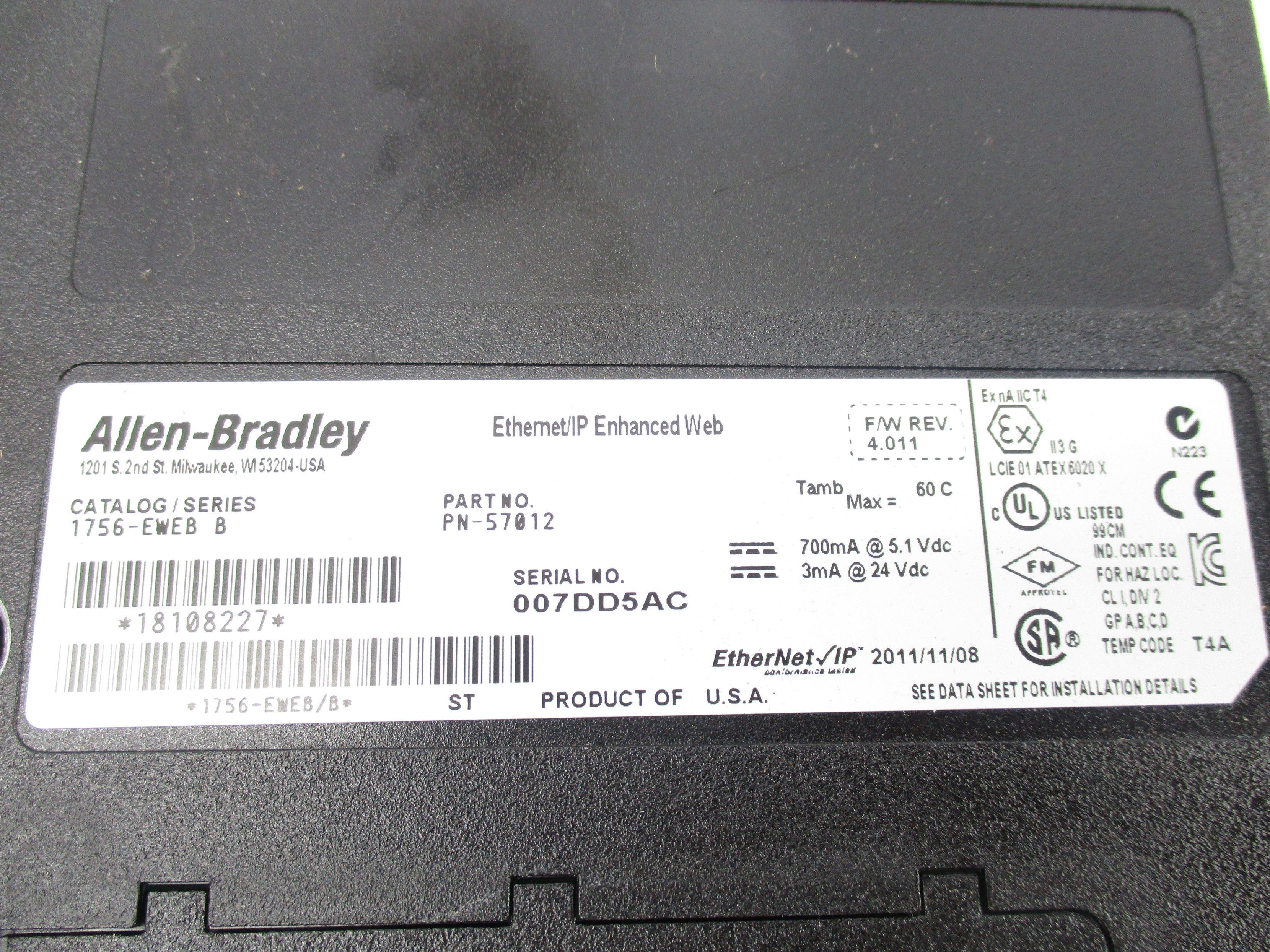 ALLEN BRADLEY 1756-EWEB SER. B F/W 4.011 NSNP