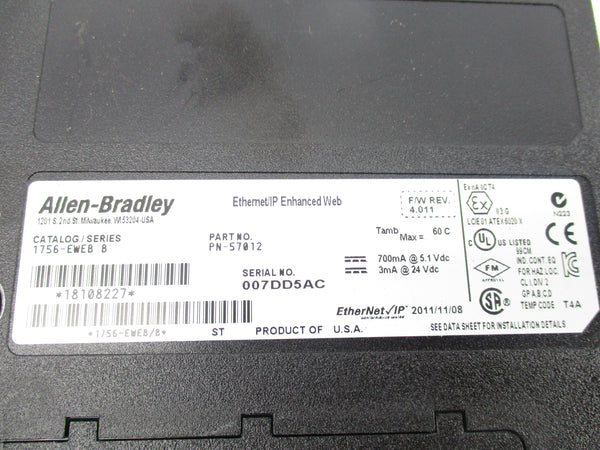 ALLEN BRADLEY 1756-EWEB SER. B F/W 4.011 NSNP