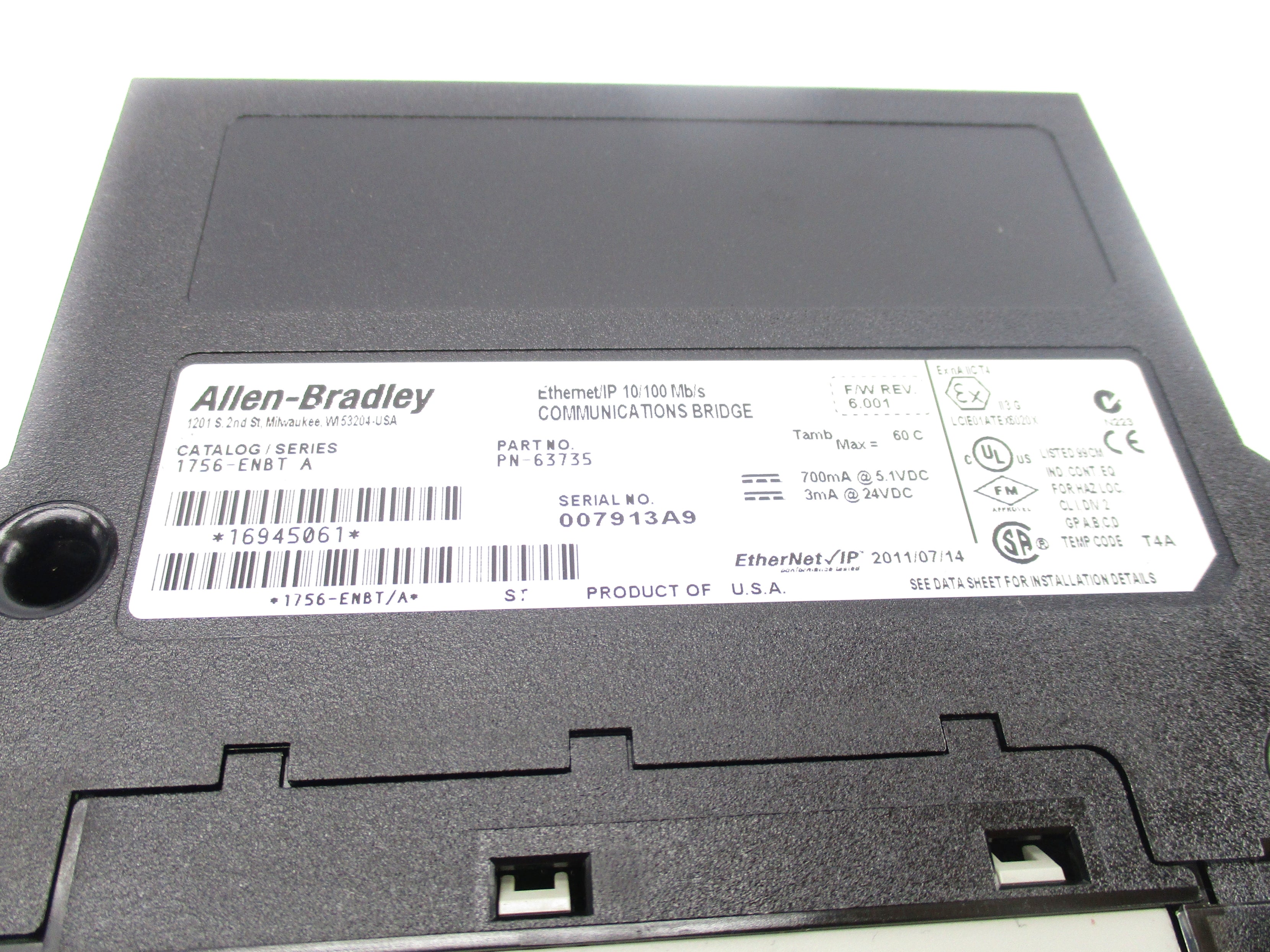 ALLEN BRADLEY 1756-ENBT SER. A F/W 6.001 NSNP