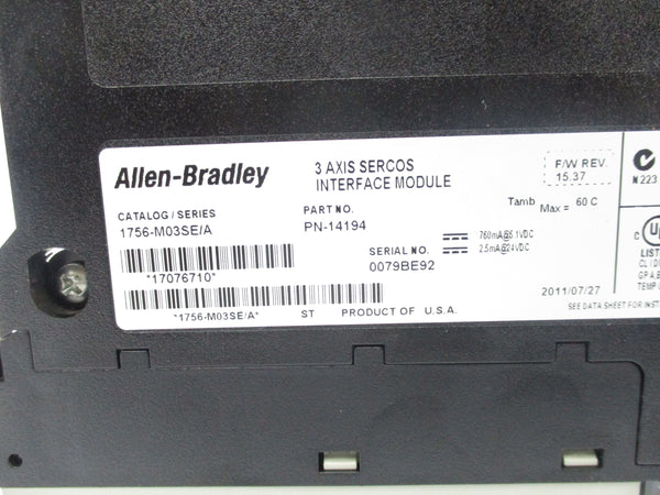 ALLEN BRADLEY 1756-M03SE SER. A F/W 15.37 NSNP