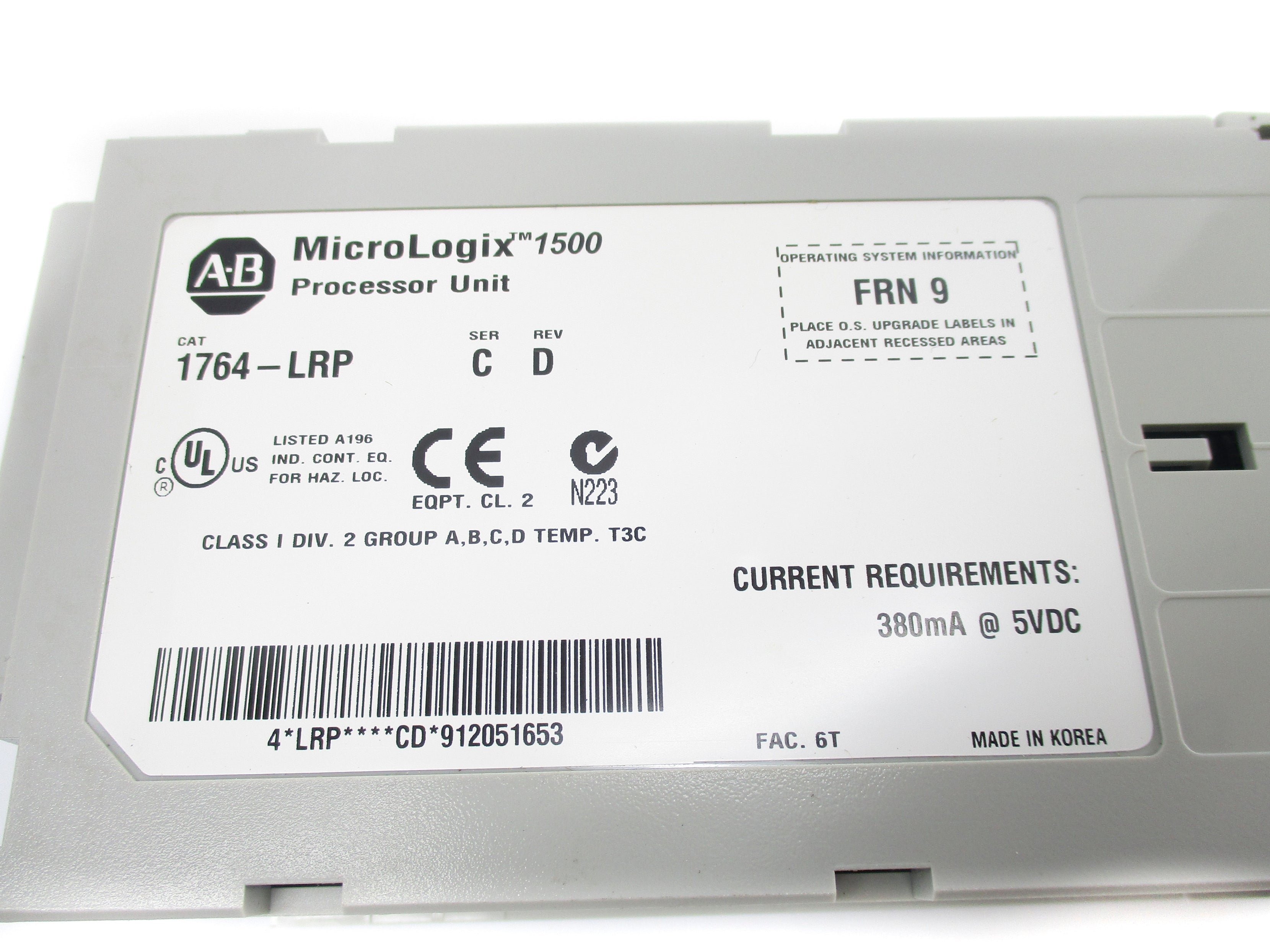 ALLEN BRADLEY 1764-LRP SER. C F/W 9 NSNP
