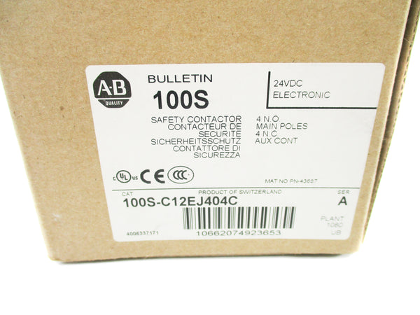 ALLEN BRADLEY 100S-C12EJ404C SER. A 24VDC (BR/WH) NSMP
