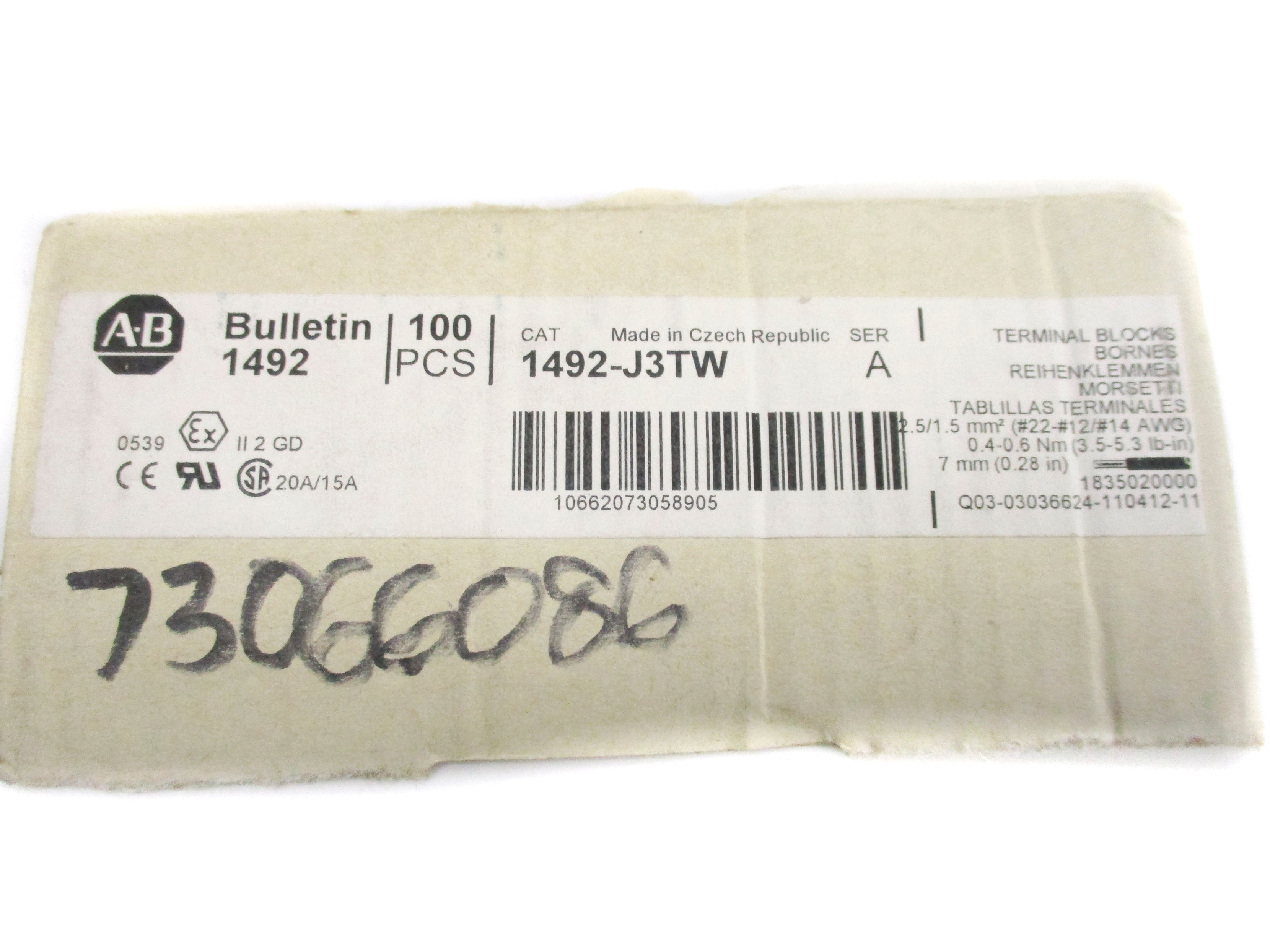 ALLEN BRADLEY 1492-J3TW SER. A NSNP