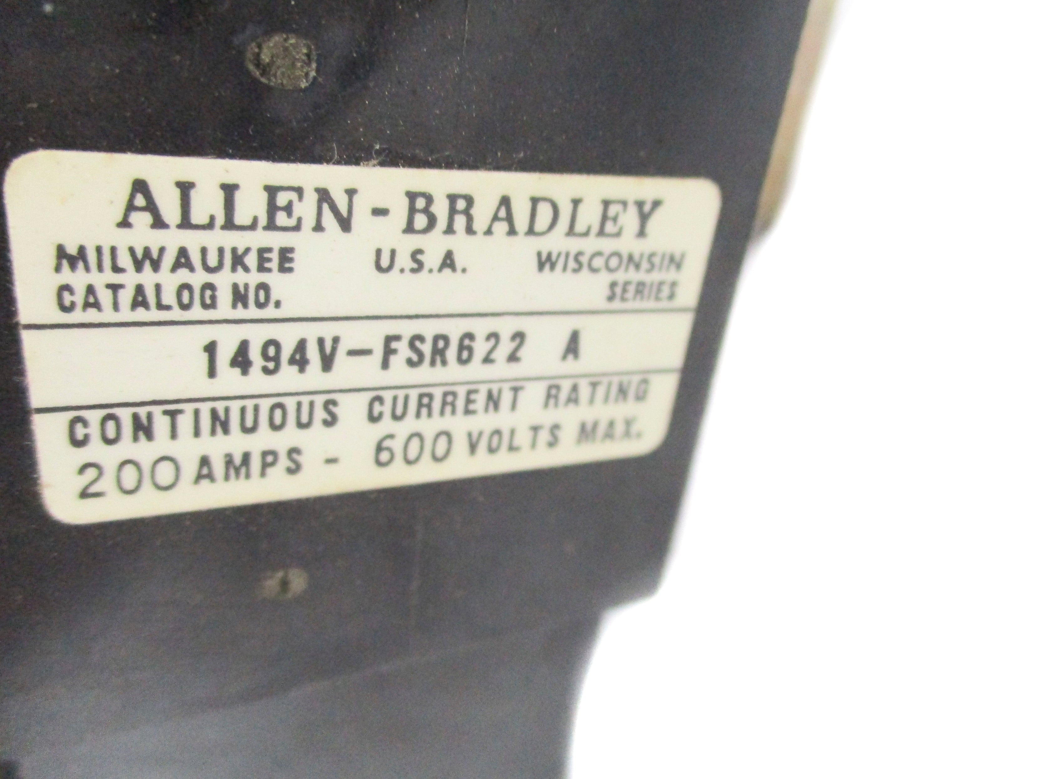 ALLEN BRADLEY 1494V-FSR622 SER. A NSNP